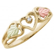 Genuine Diamond & Heart Ladies' Ring - By Mt Rushmore